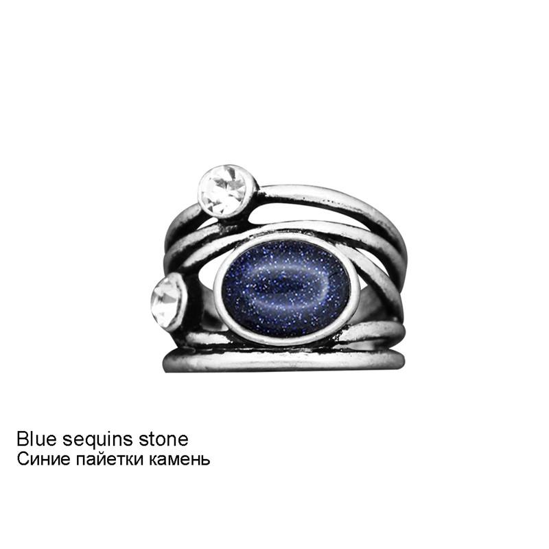 

Vintage Look Natural Lapis Lazuli Quartz Rings For Women Antique Silver Plated Plant Crystal Stone Fashion Jewelry 6