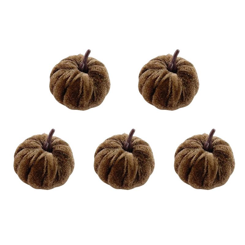 5PCS Halloween Pumpkin Set 5CM Artificial Pumpkin Decorations Halloween Party Foam Pumpkin Desktop Ornament Halloween Decor
