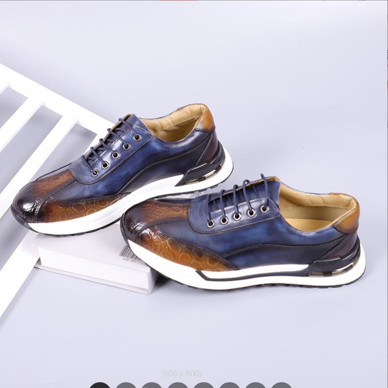 Fashion New fashion men's leather casual shoes burst pure cow leather wedding shoes zapatos sapat a13