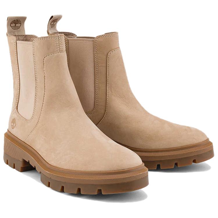 Timberland Cortina Valley Comfortable Versatile Short Chelsea Boots Women Boots Beige A2DEEEN7