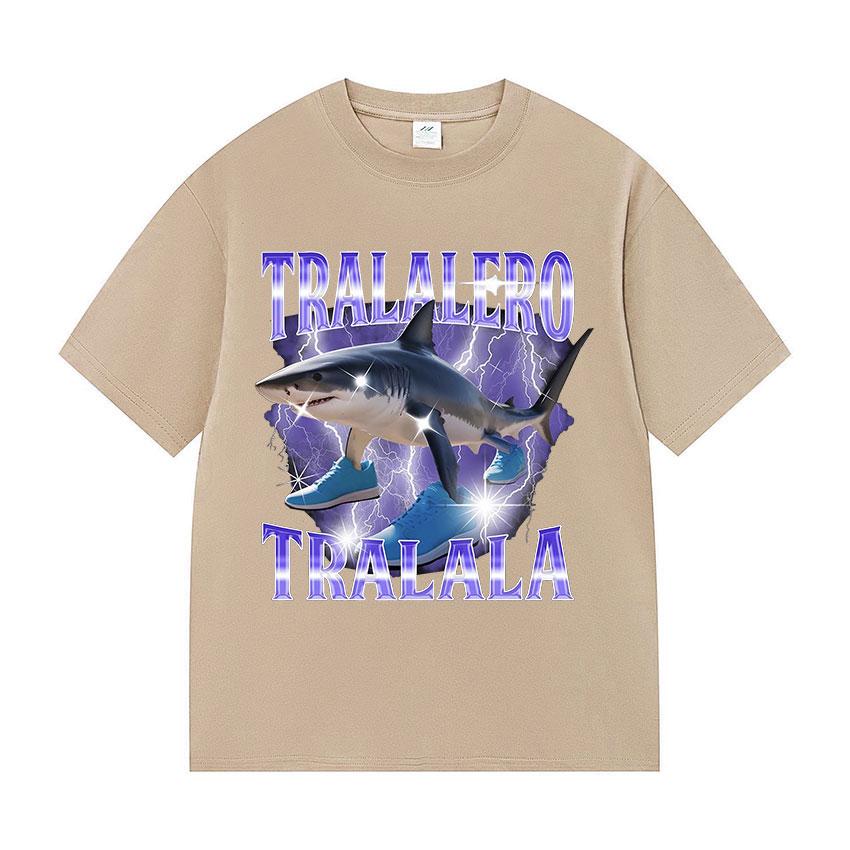 Tralalero Tralala Funny Shark Meme Italian Brainrot Hot Sale 2025 T Shirts Man Woman Fashion High Quality Cotton Tees Streetwear