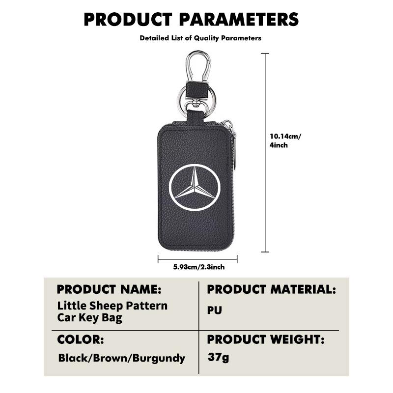 For Benz Car Key Wallet Keys Organizer Bag Zipper Key Case Decoration Accessories AMG Exclusive W204 W222 W205 W203 W213 W124