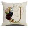 Golden Letters I & YOU Flower Pattern Printed Soft Square Pillowslip  Blend Cushion Cover Pillowcase Living Room Home Decor