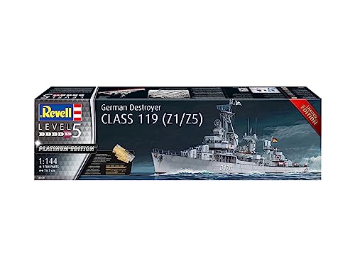 Revell 1/144 German Destroyer Class 119 (Z1/Z5) Plastic Model 05179, Molded In Color