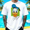 Summer 202526 Disney Cute Donald Duck Printed Pure Cotton Tshirt Loose and Casual Shortsleeved for Both Men and Women