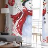 Christmas Snowman Pine Branch Sheer Curtains for Living Room Decoration Window Curtains Kitchen Tulle Voile Curtains