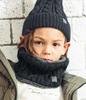 Arisana Cable Knit Neck Size Charcoal Free Size Warmer, Snood, Scarf, Kids' Boys, 05. Gray,
