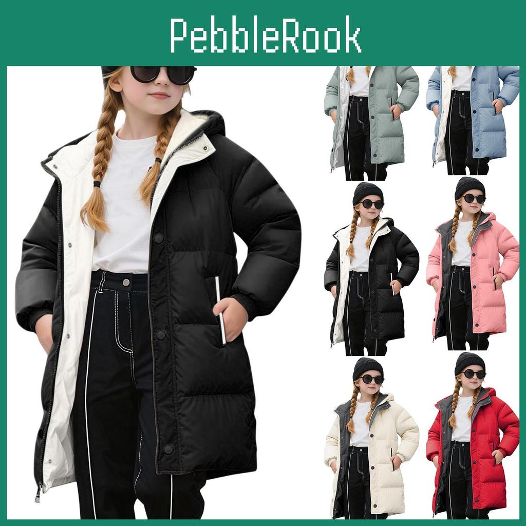 Childrens Girls Cotton Fashion Coat Midlength Thickened Padded Jacket