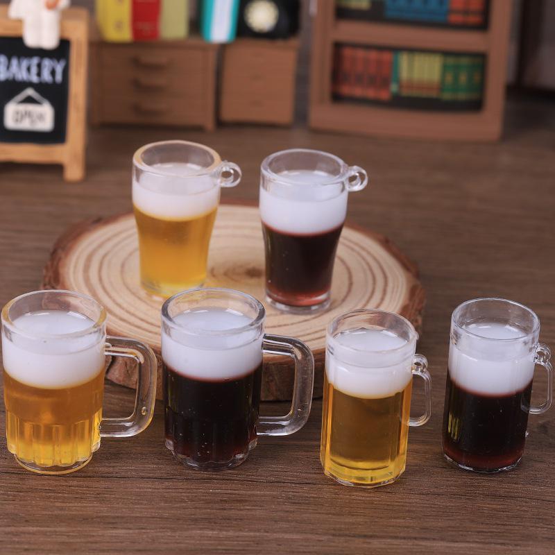 Miniature Beer Mug Keychain Pendant with Hanging Hole - Handmade