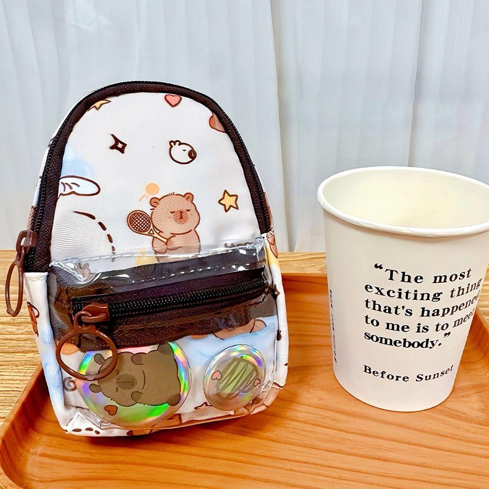 Portable Capybara Pouch Keychain Schoolbag Design Backpack Hanging Pendant  Girls