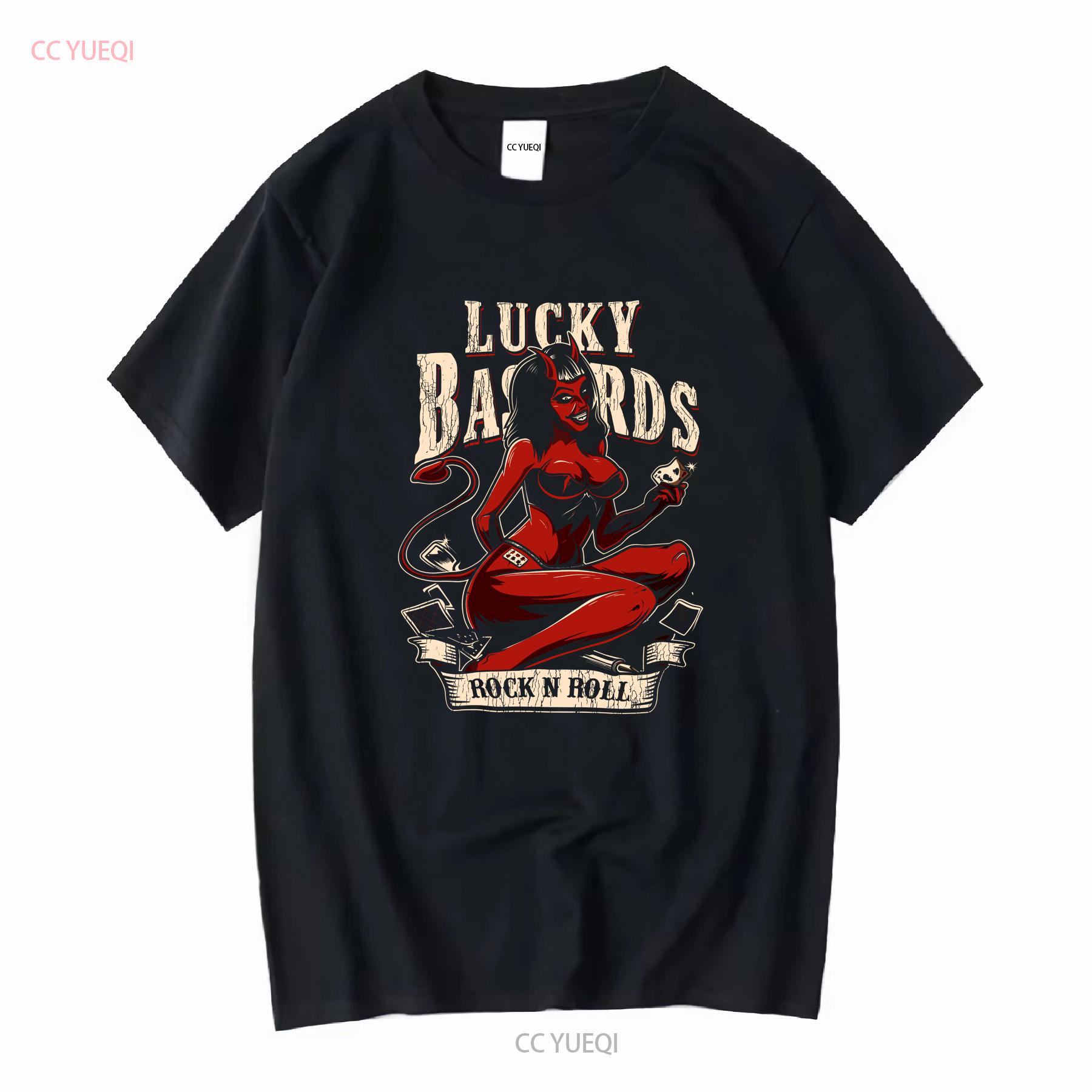 

Lucky Bastards Rock n Roll 1 Mens T Shirt long or short sleeves vintage Washed Casual Soft Stretched Comfortable streetwear 4XL