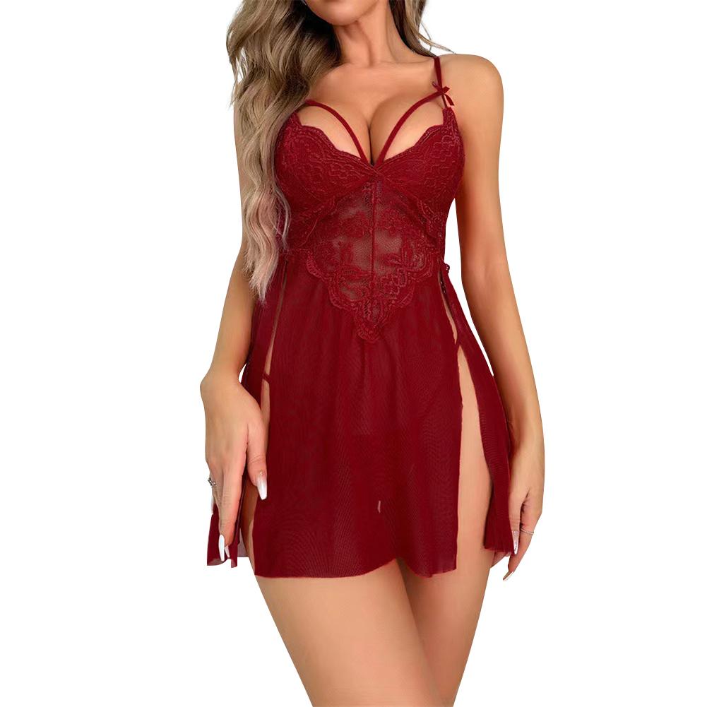 Kadın Seksi İç Giyim Dantelli Gecelikler ve Tanga