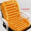 Winter Heated One-piece Chair Cushion Office Chair Backrest Integrated Cushion Warm Plush Solid Color Student Stool Seat Cushions