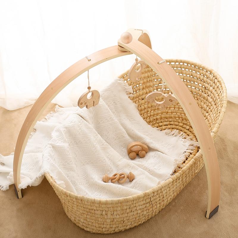 Wooden Fitness Rack Children Room Decorations Baby Play Gym Activity Pendants Wooden Hanger Mobile Crib Newborn Gift