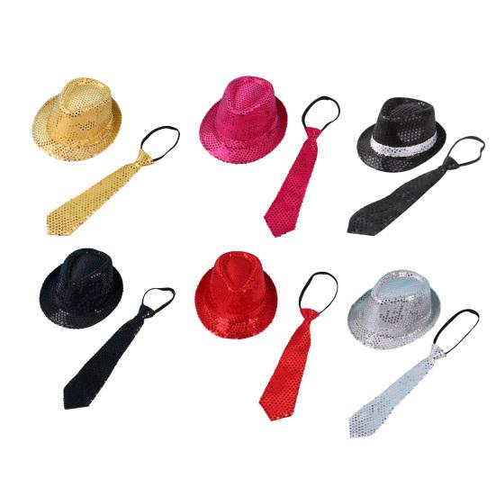 Yousheng Jazz Hat Adult Kids Sequin Stage Show Hat Dance Performance Cap Christmas Halloween New Year Headwear
