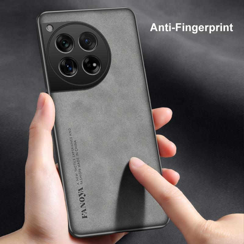 For OnePlus 12 12R Case Luxury PU Leather Phone Case For OnePlus Ace 3 5G OnePlus12 R Back Cover Matte Silicone Full Protection