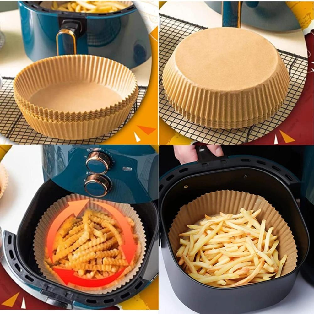 50pcs Air Fryer Paper Bowl Liner Baking Liner Paper Non-stick Oven for Air Fryer Heavy Duty Parchment