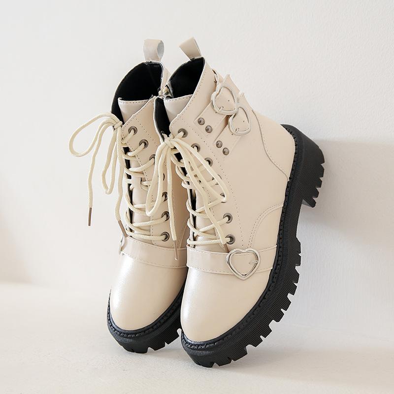 Bottes pour femmes à lacets croisés de couleur unie pour tous les jours, bottes de moto coupe-vent noires pour femmes