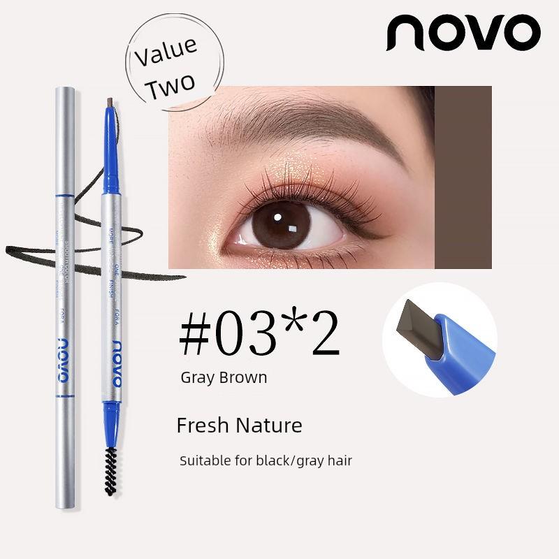 Novo Ultra-Fine Eyebrow Pencil Female Distinct Look Wild Eyebrows Nature Waterproof Sweatproof Long Lasting Fadeless Newbie Beginner