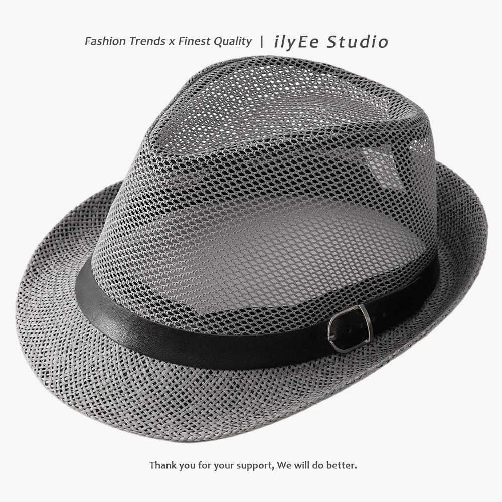 Men's Panama Straw Hat Summer New British Jazz Hat Women's Sunshade Sun Protection Beach Flat Top Hat