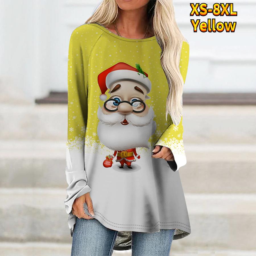 

Осень-зима, женский топ с круглым вырезом, модная повседневная футболка, новый дизайн, пуловер с принтом, женская винтажная одежда с длинными рукавами XXL