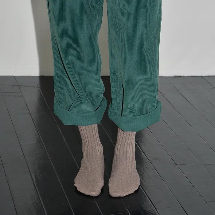 Essential Rib Socks MELANGE BROWN