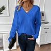 Women's Fashion Long Sleeve Ribbed Elegant Commuting And Casual Top