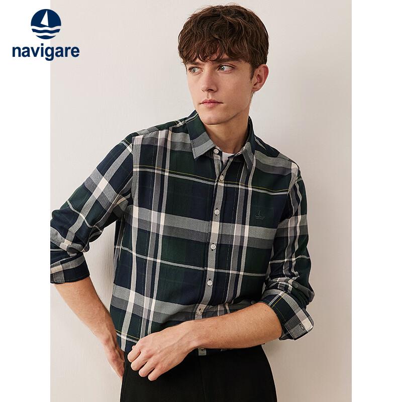 Navigare Men s Long-Sleeve Plaid Shirt M