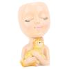 Funny Face Planter Pot Girl Head Planter Innovative Decorate Resin Succulent Planter for Home