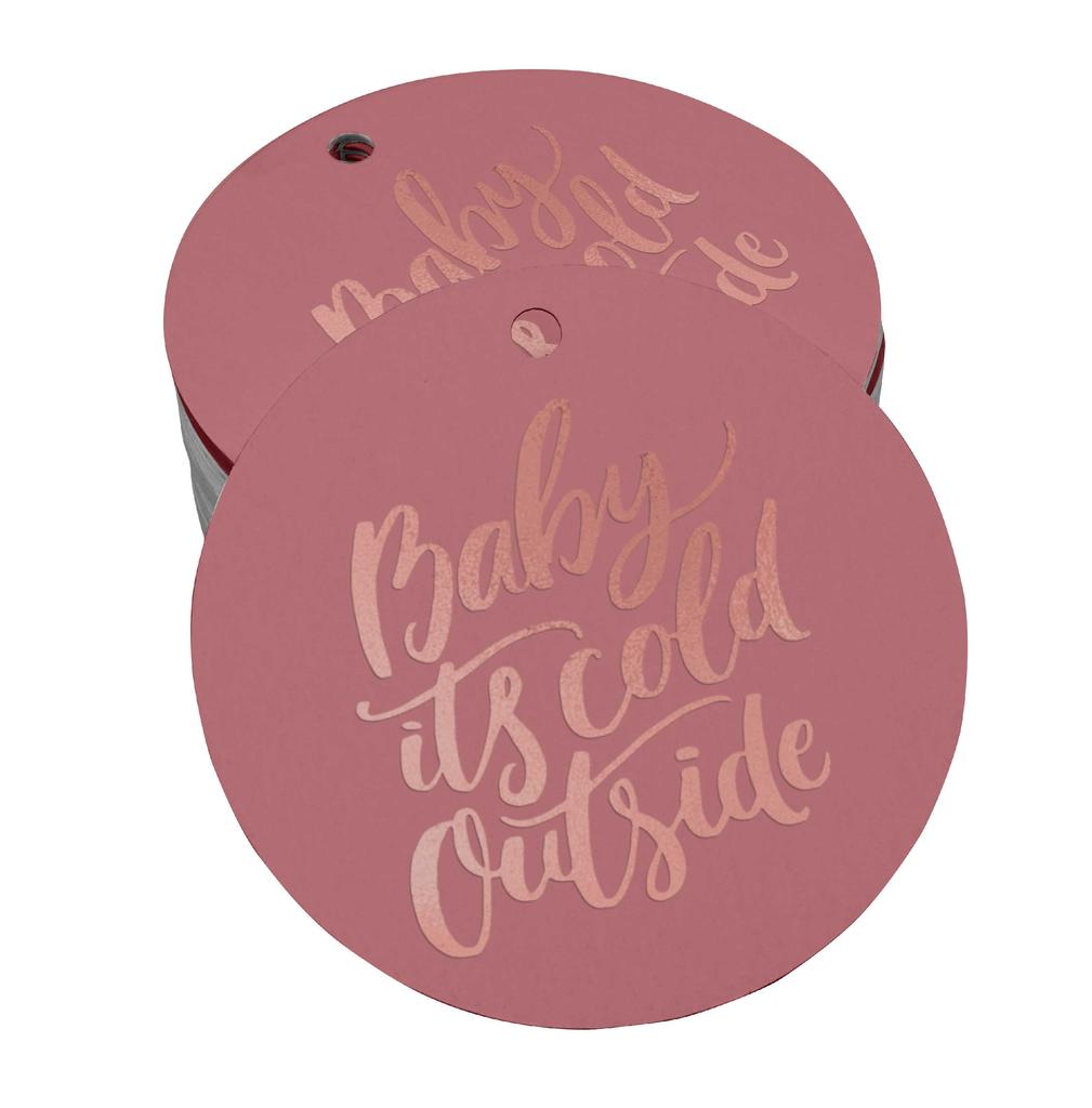 Inkdotpot Real Gold Foil Baby It's Cold Outside Baby Shower Tags Favor Hang Paper Tags 100