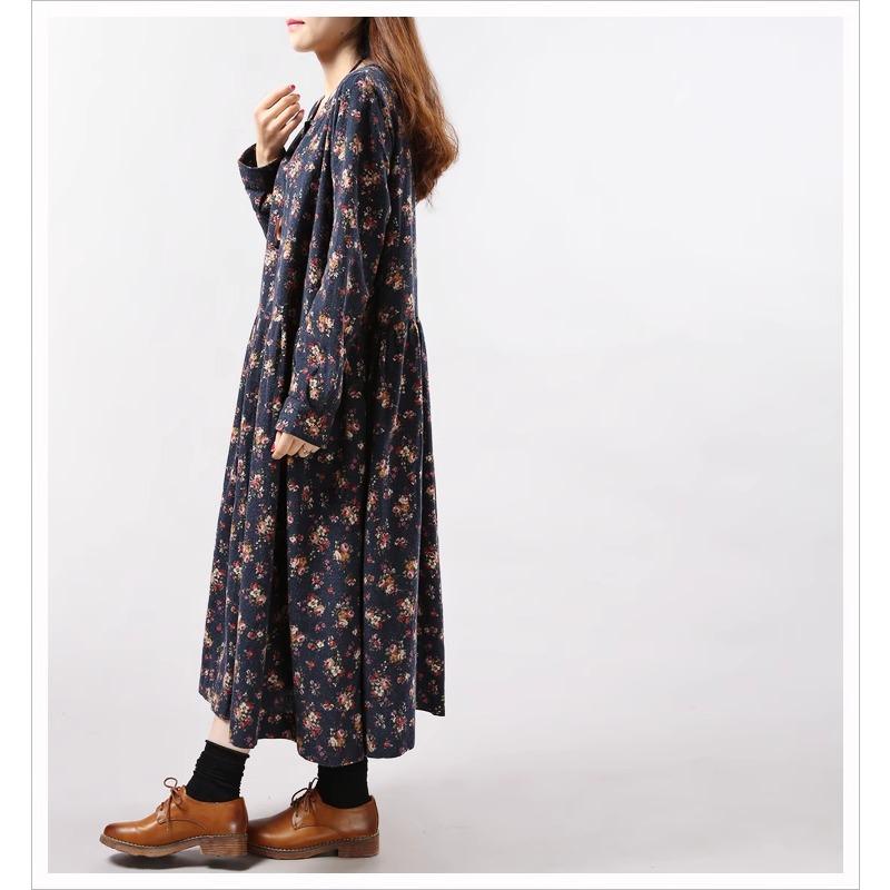 Spring and Autumn Large-sized Long Sleeved Dress