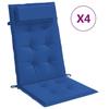 VidaXL High Back Chair Cushions Set of 4 Royal Blue, Cushion, Chair Cushion, Seat Cushion 361905