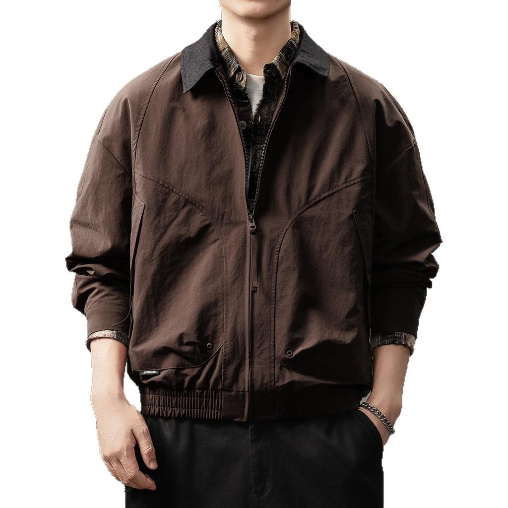 Herren Trendy Amerikanischer Scheunenstil Patchwork Reversjacke - Herbst Locker Lässige Oberbekleidung
