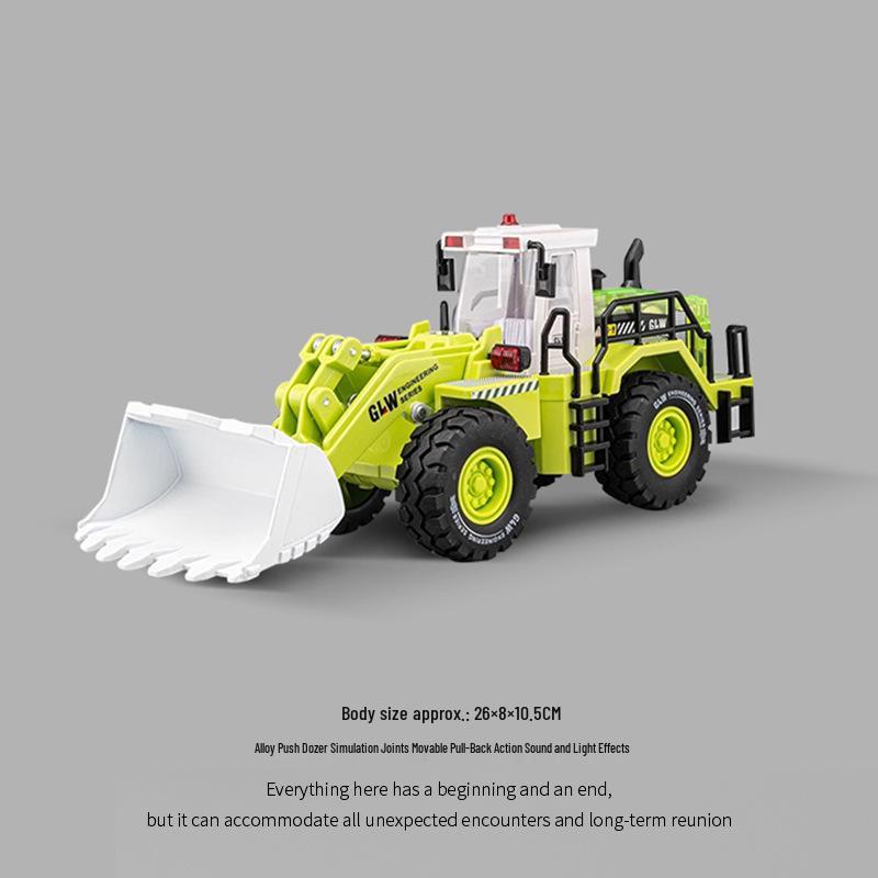 Steel Power Alloy Wheel Loader Toy - Bulldozer & Engineering Vehicle for Kids