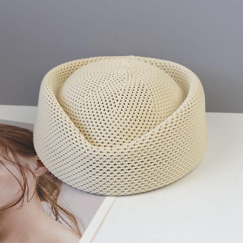 Berretti in Maglia Traspiranti Freschi a Rete Estivi da Donna Stewardess Matrimonio Lacrima Cappello a Pillbox Sposa Fascinator per Chiesa Cappello da Sole