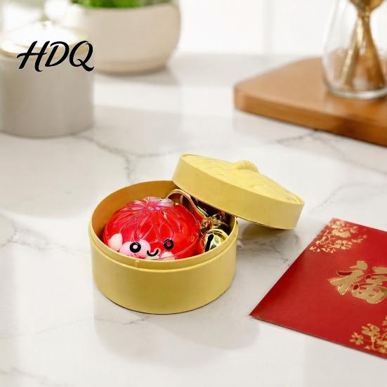 Portachiavi Ciondolo Portafoglio 1/2/3/5 Pezzi Cartone Animato Raviolo con Cestello per Vapore Halloween Panino al Vapore Zaino Accessorio Portachiavi Campanello Borsa Borsa Mini