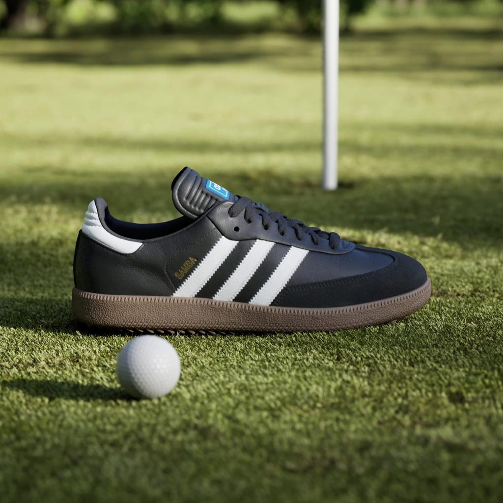 JH6150 Adidas Samba Golf Full Grain Leather Core Black Cloud White Gum (Men's)