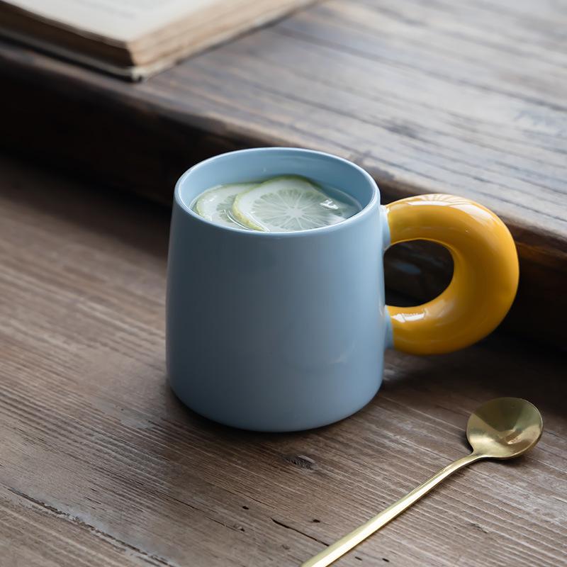 High Value Ceramic Moon Mug Retro Style Household Cup Breakfast Milk Cup Water Cup Juice Cup Coffee Cup