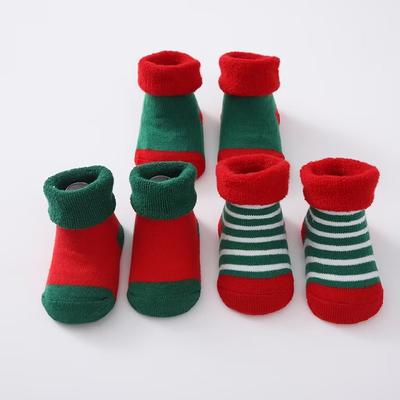 Kinder Baumwollsocken Kindersocken Weich und Bequem Weihnachts-Stil Babysocken für Jungen und Mädchen