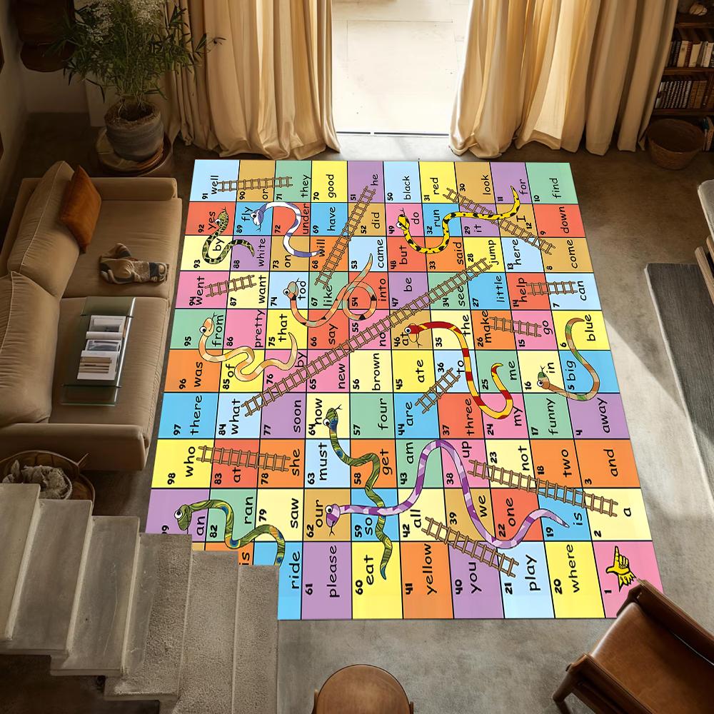 Spielerischer Leiter und Schlangen Teppich Schlafzimmer Wohnzimmer Rutschfeste Matte Kreative Fußmatte Ankleidezimmer Teppiche Spielmatten