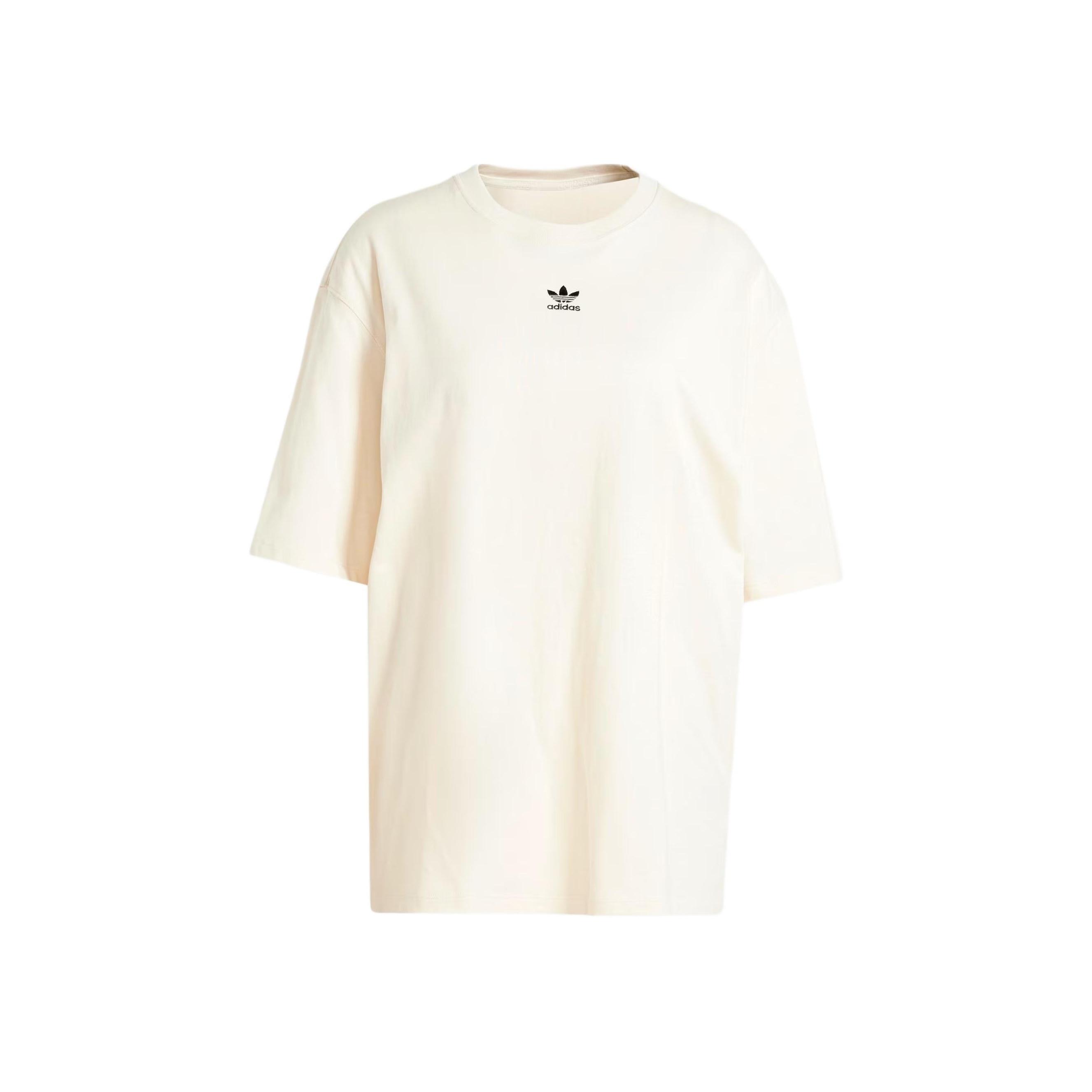 

Adidas Originals Essentials Boyfriend Comfort Casual Drop Shoulder T-Shirt Women Tops Milk-White IY7326 XL