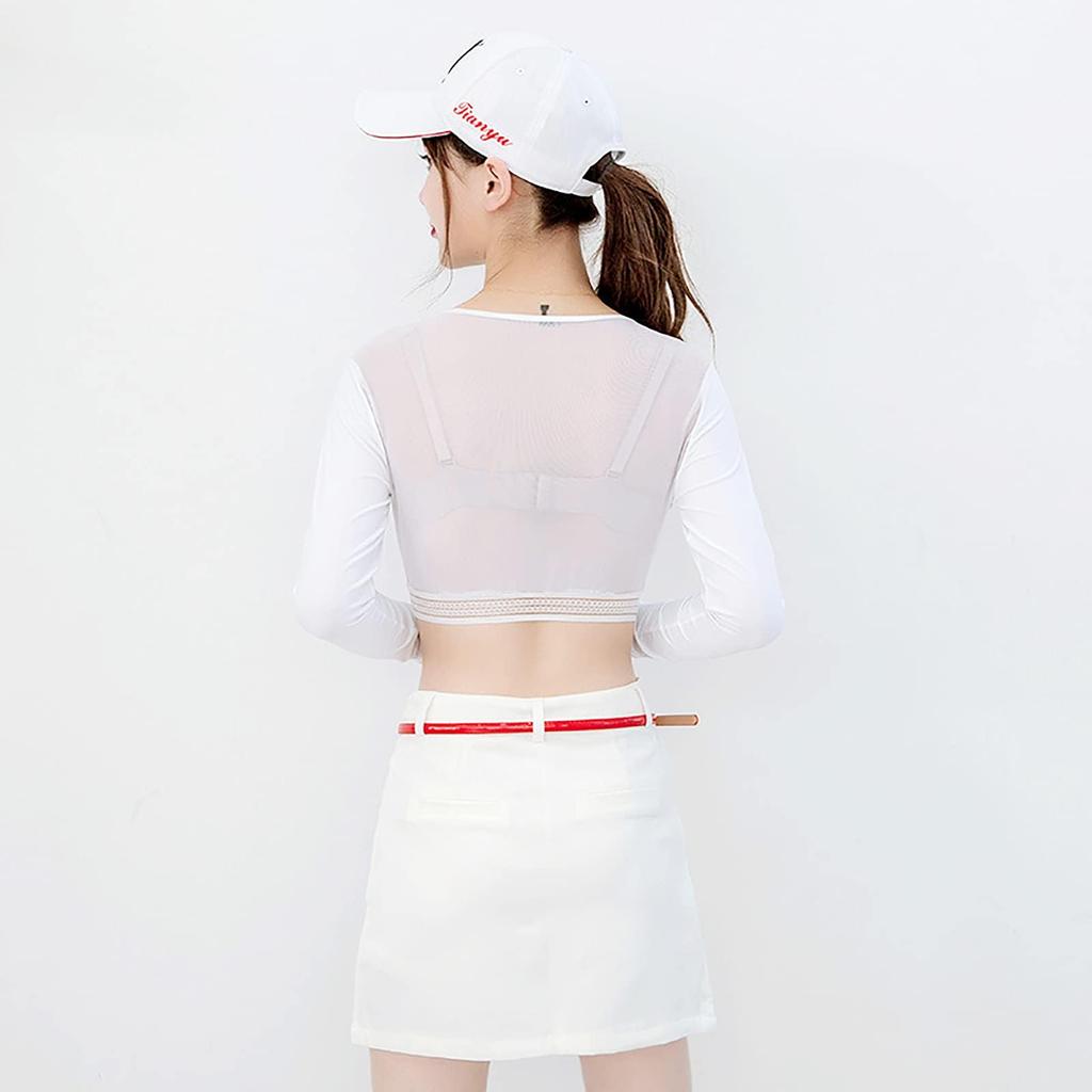 Golf Inner UV Long Arm Cool Golf Wear for Sweat Quick Sports Sun Outdoor [STARRYDANCE] Women's Shirt, Protection, Sleeve, Cover, Feeling, Women,