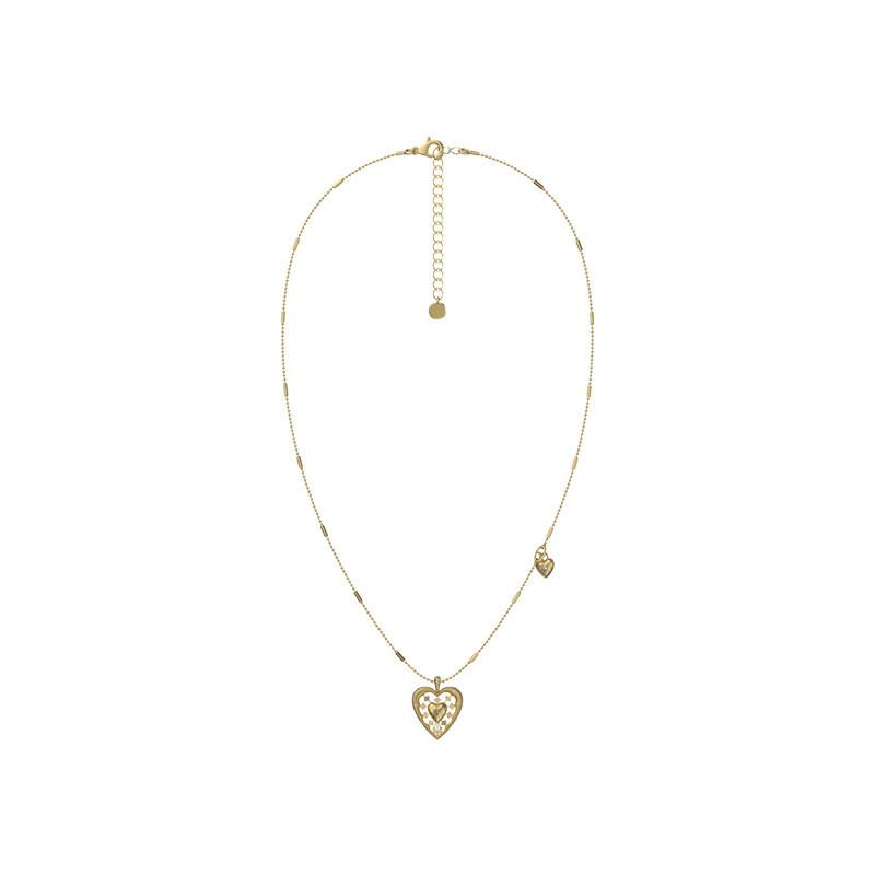 Gold necklace female French retro exquisite niche design love collarbone chain versatile accessories