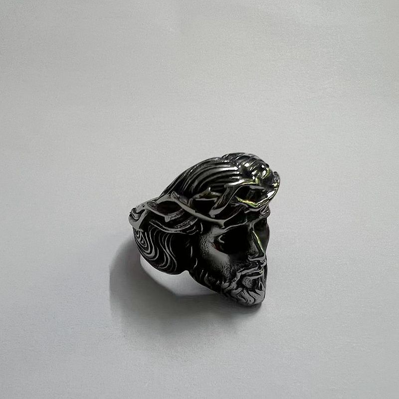 

Винтажное хип-хоп кольцо из полированной нержавеющей стали с портретом для мужчин, повседневная мода в стиле панк, ювелирные изделия, не выцветающее стальное титановое кольцо на палец No. 11