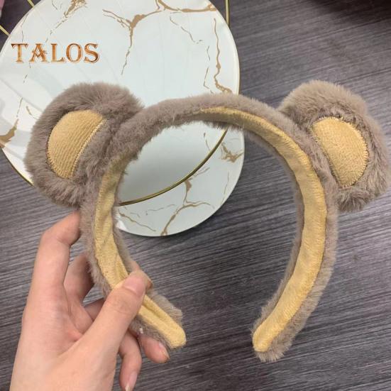 1/3 Adet Ayı Kulaklı Saç Çemberi Peluş Yüzey Elastik Kafa Bandı Makyaj Yüz Yıkama Dekoratif Çizgi Film Saç Bandı