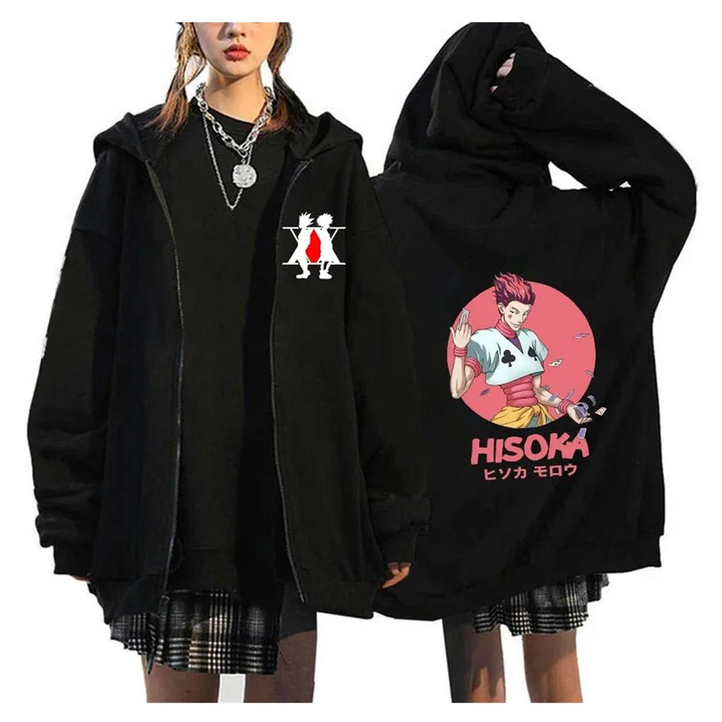 Various Anime Graphic Printed Zip Hoodie Women Men Casual Harajuku Fashion Animen Print Long Sleeve O-Neck Fleece Zip