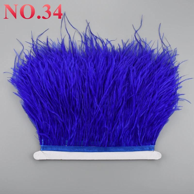 10Meters/Lot Ostrich Feathers On Ribbon Tape 10-15Cm  Feather Trim Boa For Clothes Sewing Fringe Diy Wedding Decoration