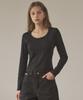 Siyajyu Sitp5119 Scoop Neck Cotton Tension T-Shirt_Black