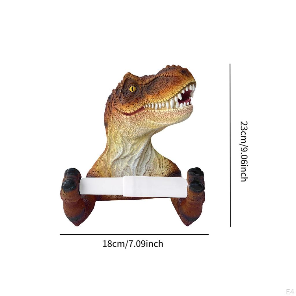 Porta asciugamani di carta a forma di dinosauro, Scaffale decorativo per organizzazione casa, Porta fazzoletti 3D realistico per WC