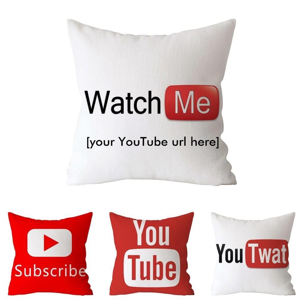Бавовняна лляна наволочка з унікальним дизайном Youtube Play Movie Video Music Subscribe для декору дому та офісу